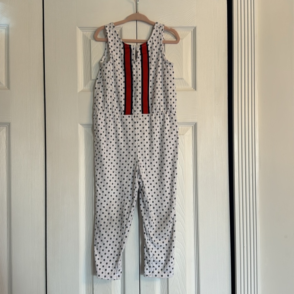 Janie and Jack red white and blue jumpsuit
